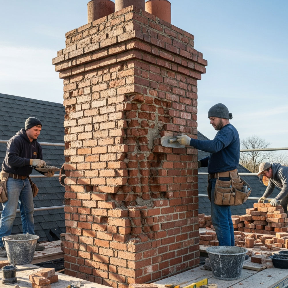 chimney stack repair & rebuilding